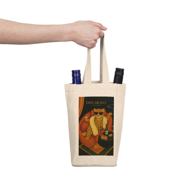 Don Bravo Double Wine Tote Bag 'Salotto Leopardo'