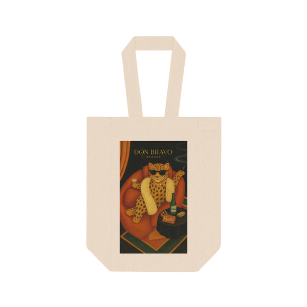 Don Bravo Double Wine Tote Bag 'Salotto Leopardo'