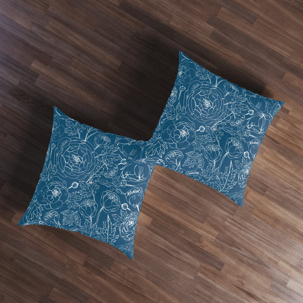Don Bravo Tufted Floor Pillow 'Midnight Bloom' Edition