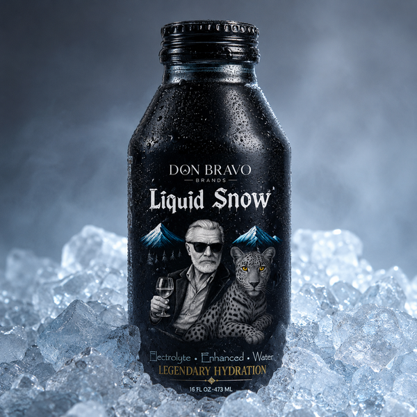 Don Bravo Brands Liquid Snow Electrolyte Bottled Water 16 FL OZ (Aluminum Reusable Bottle)