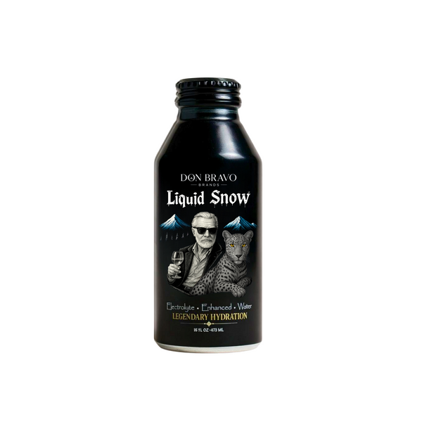 Don Bravo Brands Liquid Snow Electrolyte Bottled Water 16 FL OZ (Aluminum Reusable Bottle)