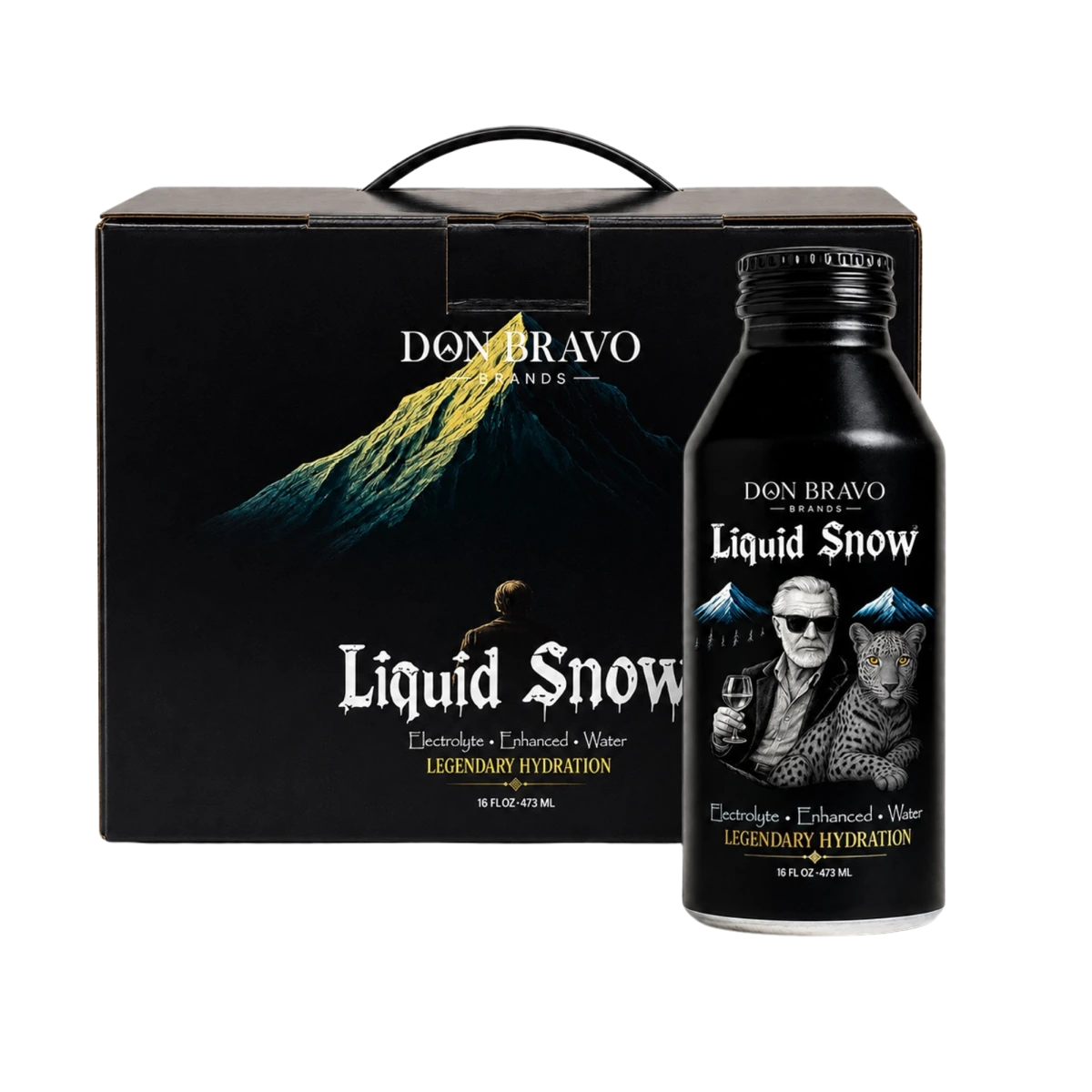 Liquid Snow 6-bottle case and bottle